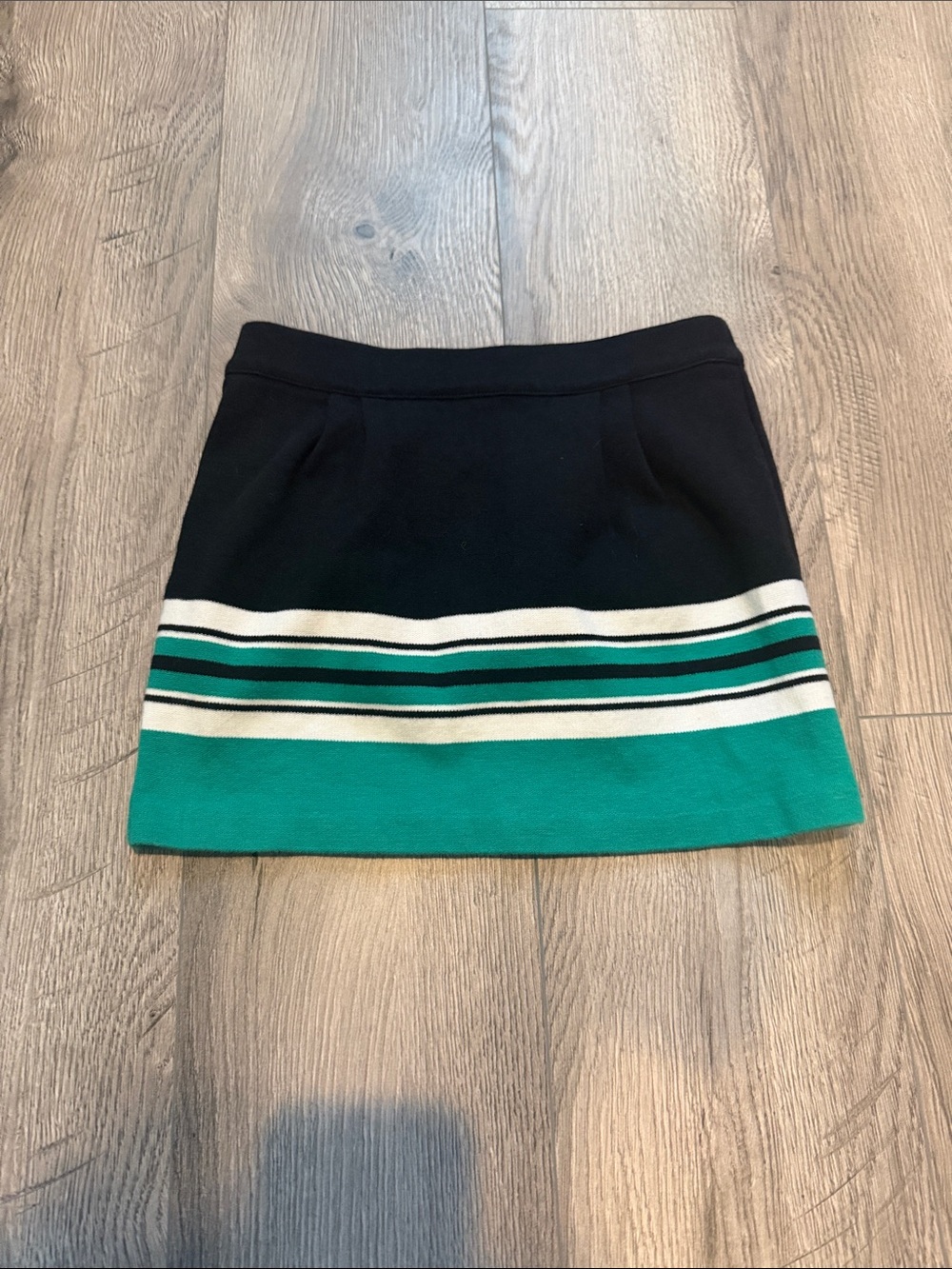 Janie and Jack Black and Teal Striped Knit Skirt